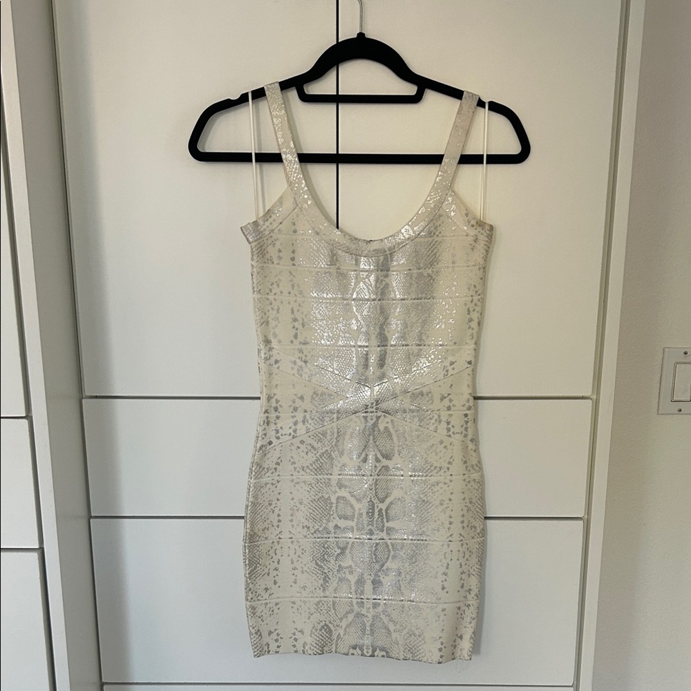 Elegant white/Cream/silver Dress
